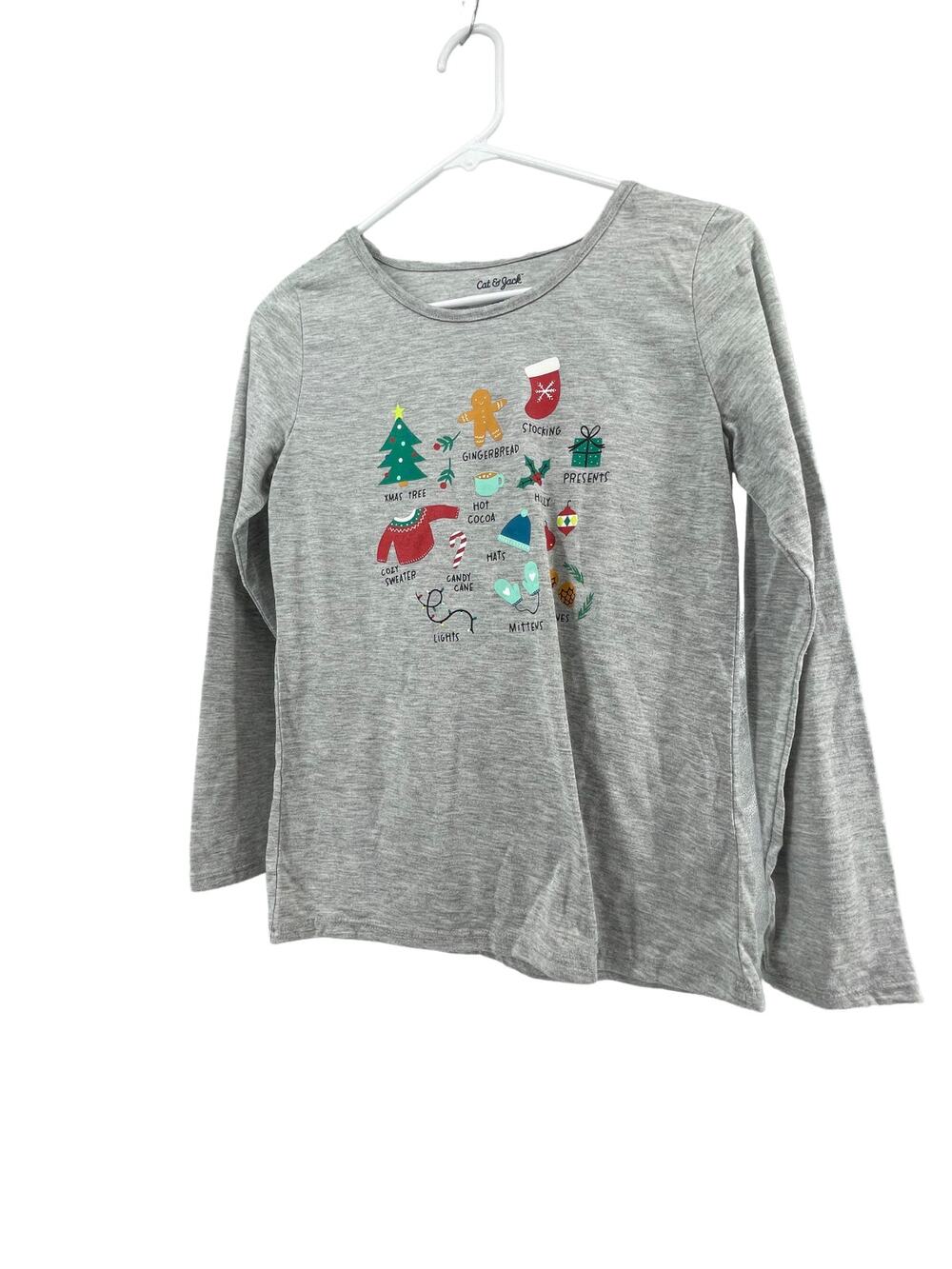 Cat & Jack Sleepwear Christmas Holiday Pajama Top Youth Size XL 14/16